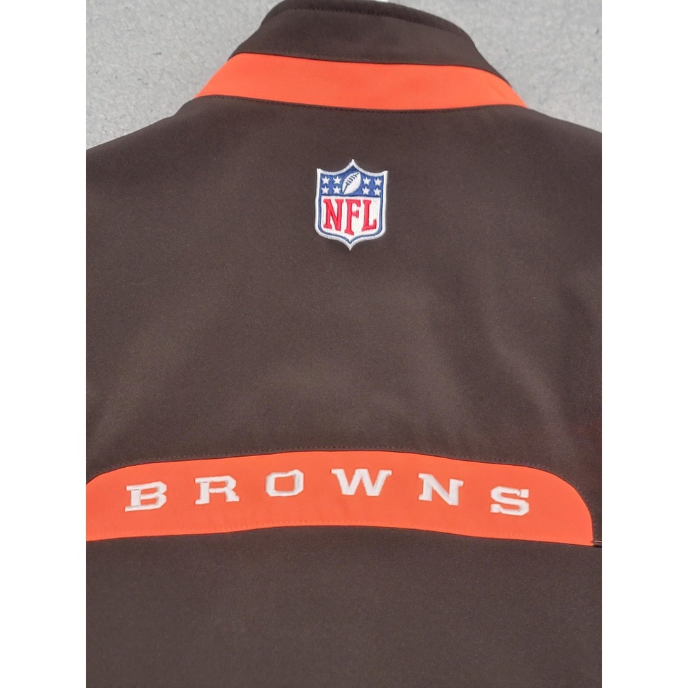 Cleveland Browns Jacket Mens Large Brown NFL Football Reebok On Field Softshell - Picture 8 of 16
